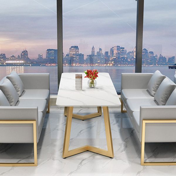 Traditional Luxury Style Dining Table White Sintered Stone Table for Dining Room