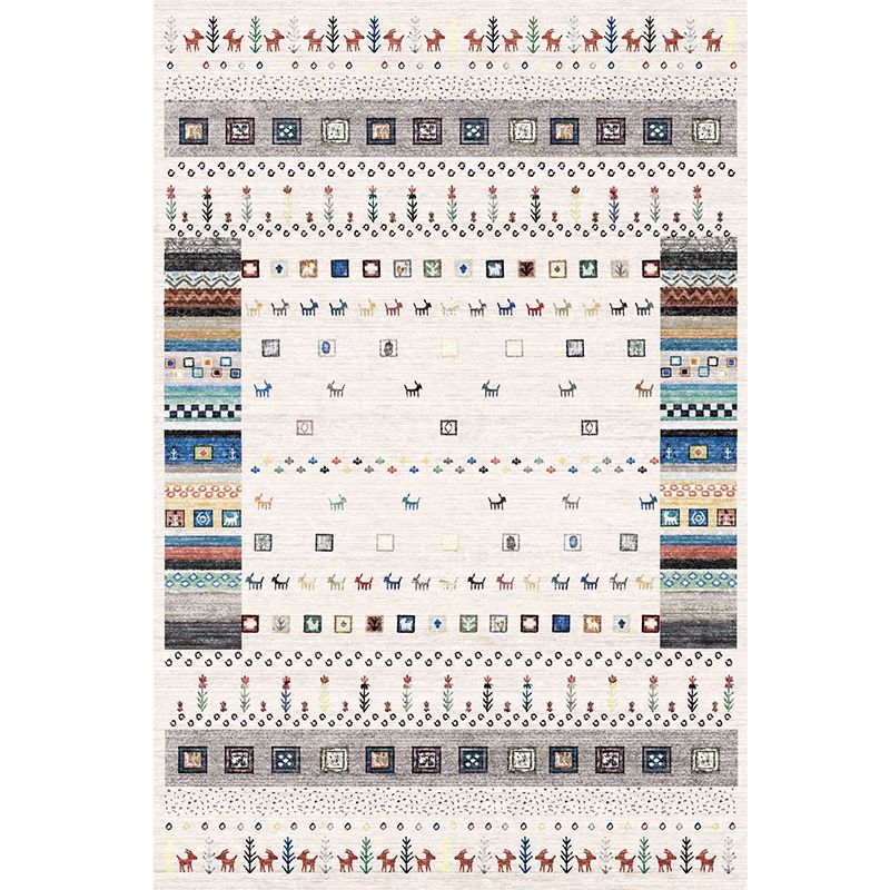 Moroccan Home Area Rug Multi-Colored Pattern Carpet Polypropylene Pet-Friendly Machine Wash Rug