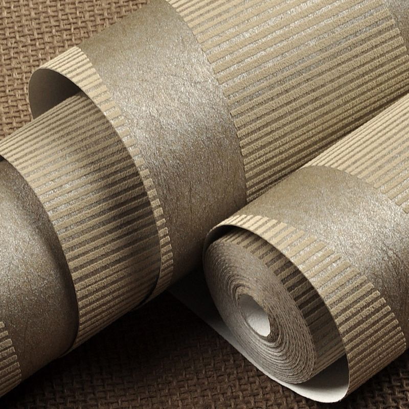 Non-Woven Textured Wallpaper Modern Style Ogee Printed Wall Decoration in Light-Yellow for Home