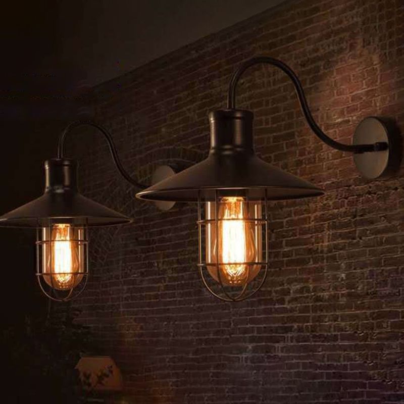 Cone  Metal Sconce Light Fixture American Retro Industrial Style  1 Light Sconces