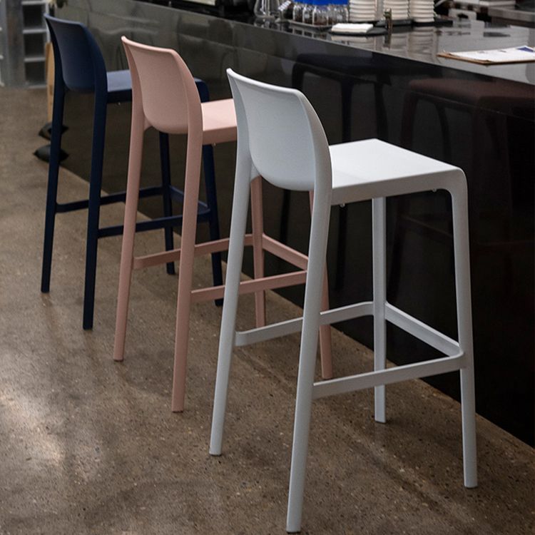 Scandinavian Style Plastic Armless Barstools Stackable Stools for Home