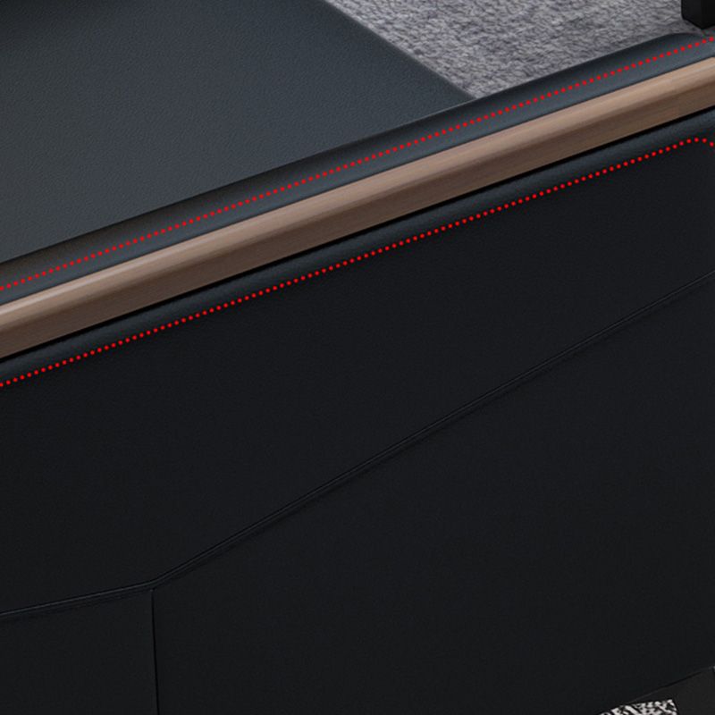 29" Wide Contemporary Sofa Black Stationary Seating for Living Room