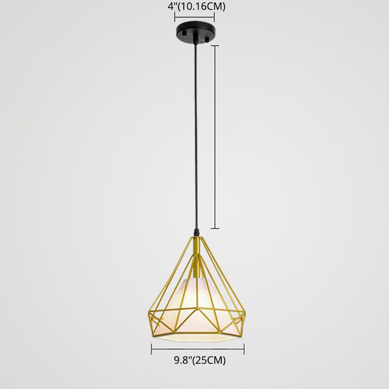 Diamond Iron Cluster Custing Lighting Post-Modern Restaurant Hanging Lamp in oro