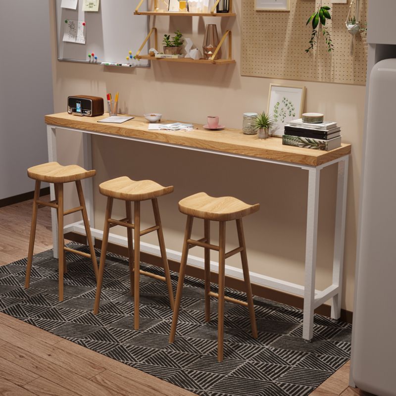 Industrial Style Bistro Bar Desk Pine Solid Wood Rectangle Bar Dining Table for Indoor