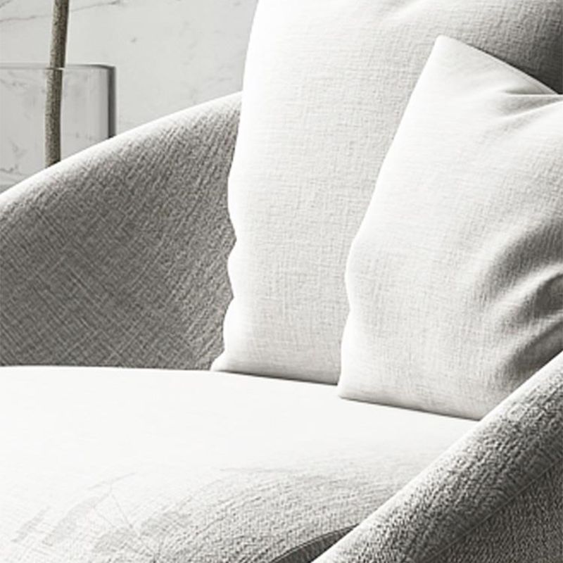Scandinavian 34.6"Wide Cotton Blend Fixed Back Sloped Arms Papasan Chair with 2 Pillows