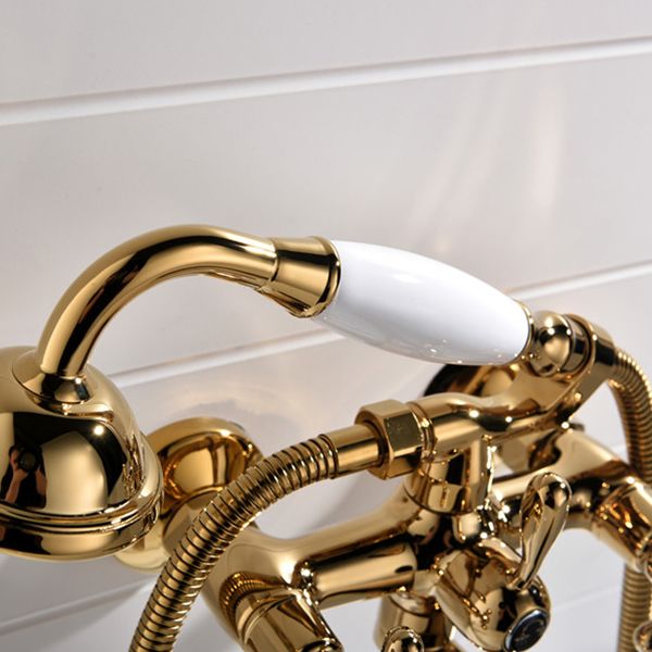 Wall Mounted Bathroom Faucet Metal Swivel Bathroom Faucet with Hand Shower