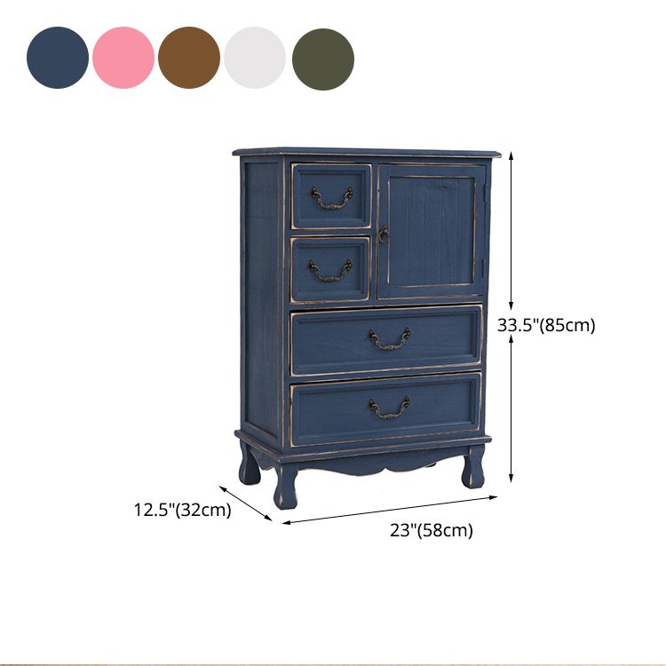 12" D Traditional Wooden Combo Dresser Bedroom Storage Chest Dresser with Drawers and Door