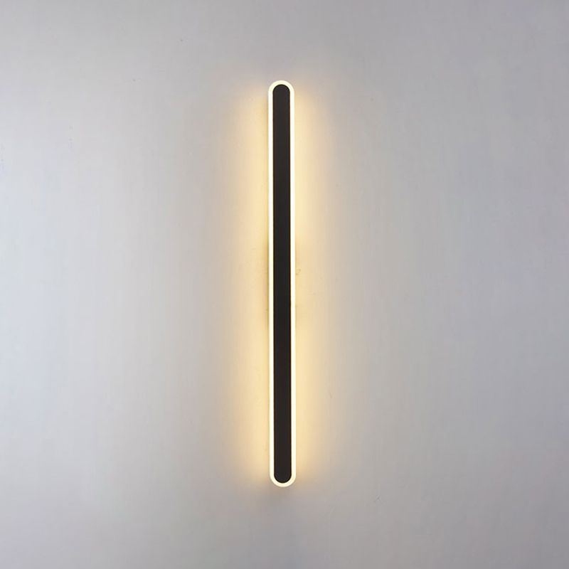 Forma lineare Fonce in metallo Sconce Modern MODERNI IL LIGHT MONTO A MOLTO MOLTO SINGOLO IN NERO