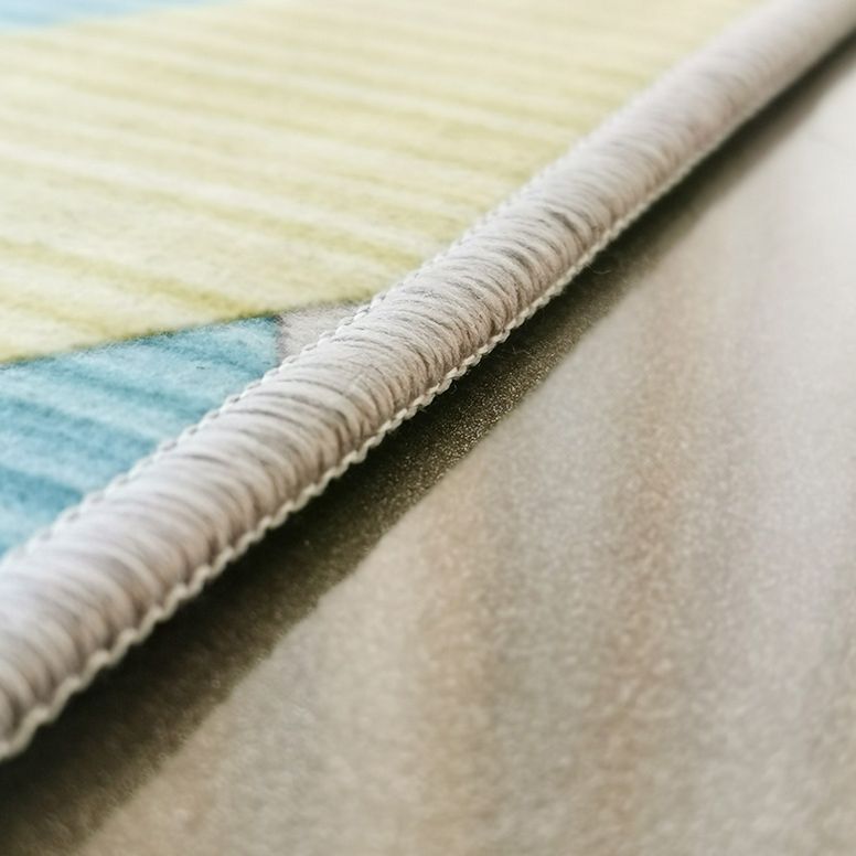 Fancy Modern Rug Blue Geometric Pattern Polyester Area Carpet Non-Slip Backing Rug for Living Room