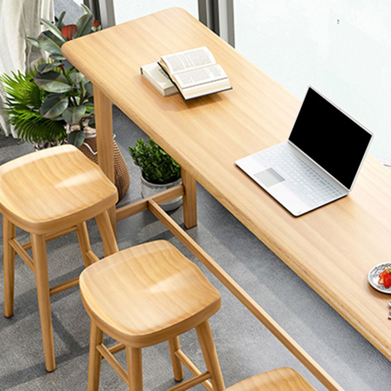 Contemporary Indoor Bar Dining Table Rectangle Wood Counter Table