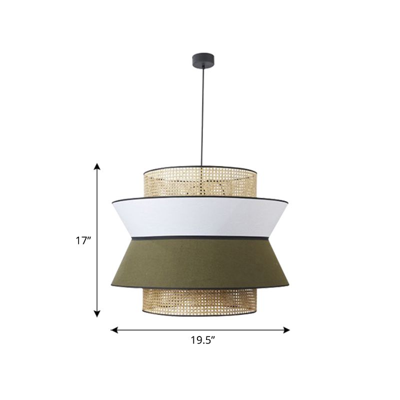 Nordic Hollowed-out Suspension Lamp Bamboo 1-Light Dining Room Hanging Light Fixture