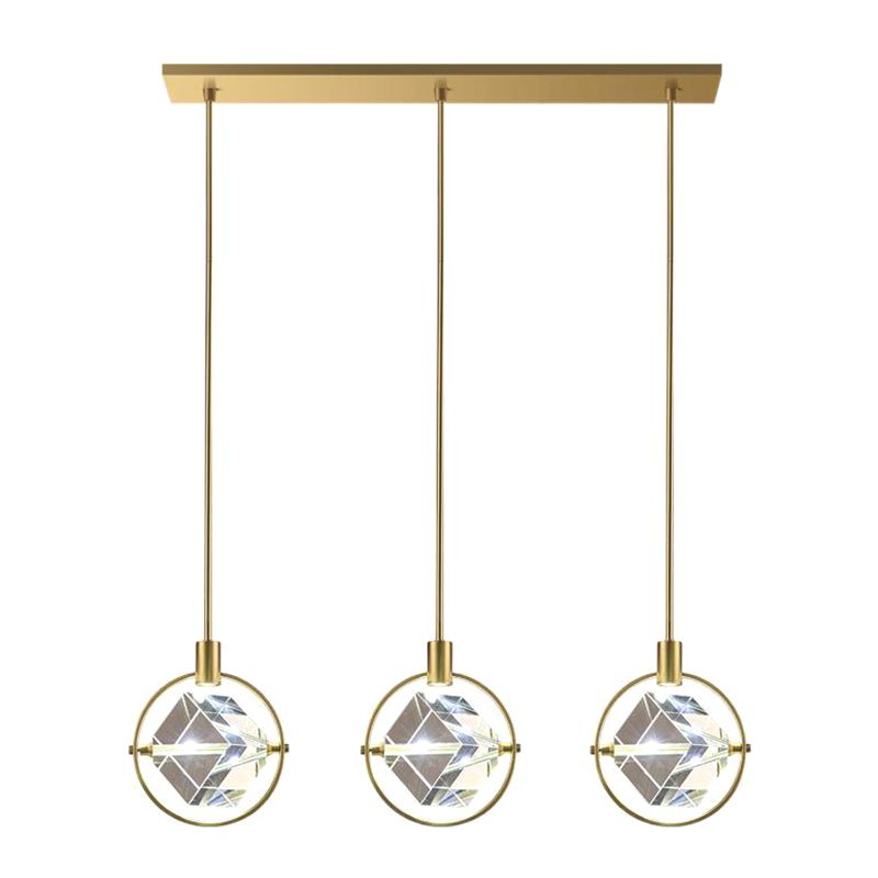 Moderne kubieke hanger verlichtingsarmaturen kristallen hanger lamp