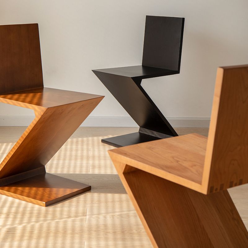 Industrial Side Chair Solid Wood Dining Chair for Living Room