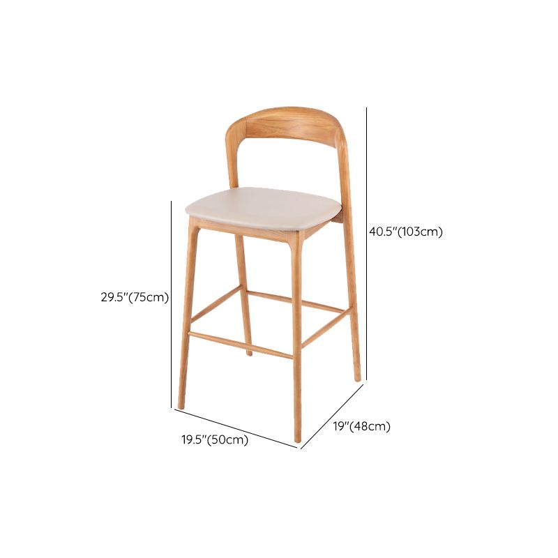 Solid Wood Dining Stools Contemporary Bar Stools with Cushion