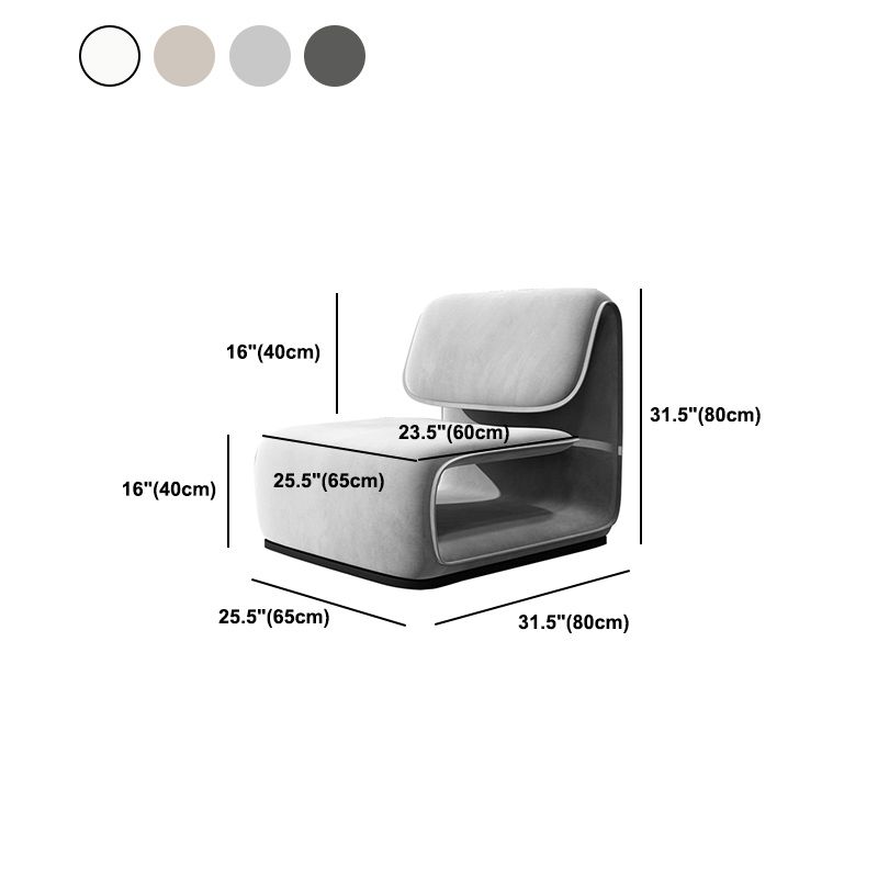 31.49" High Velvet Armless Chair Metal Frame Chair for Living Room