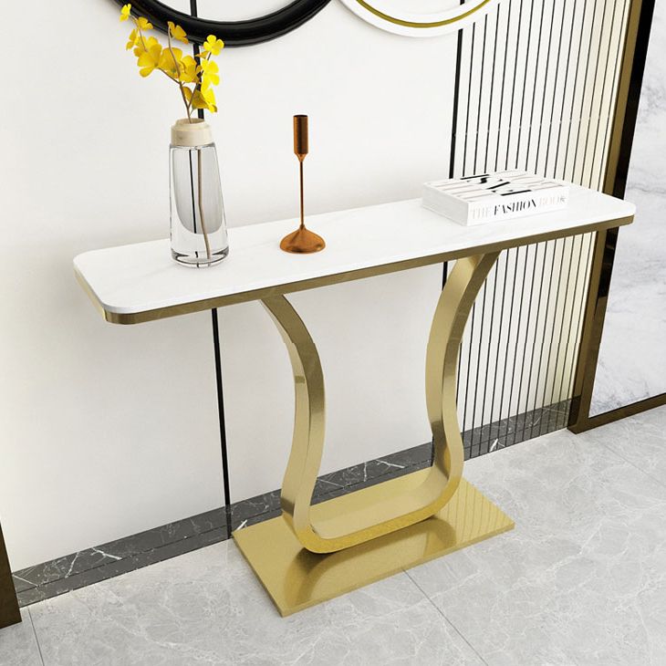 Rectangle Console Accent Table Antique Finish Console Sofa Table in Stone