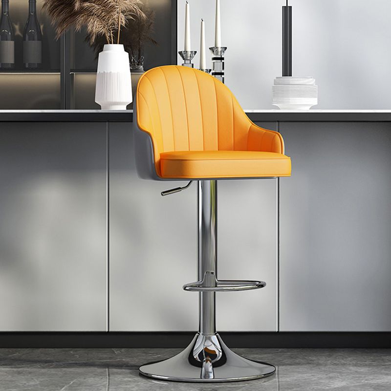 Glam Dining Stools Adjustable Height Bar Stools with Metal Base