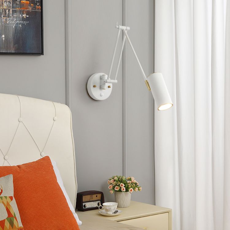 1-Light Wall Sconces Light Fixtures Modern Style Swing Arm Metallic Sconce Wall Lighting