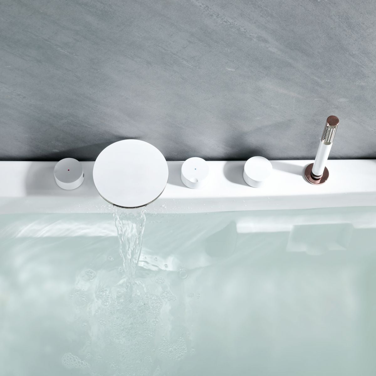 Bathroom Faucet Flush Mount Waterfall Knob Handle Bathtub Faucet