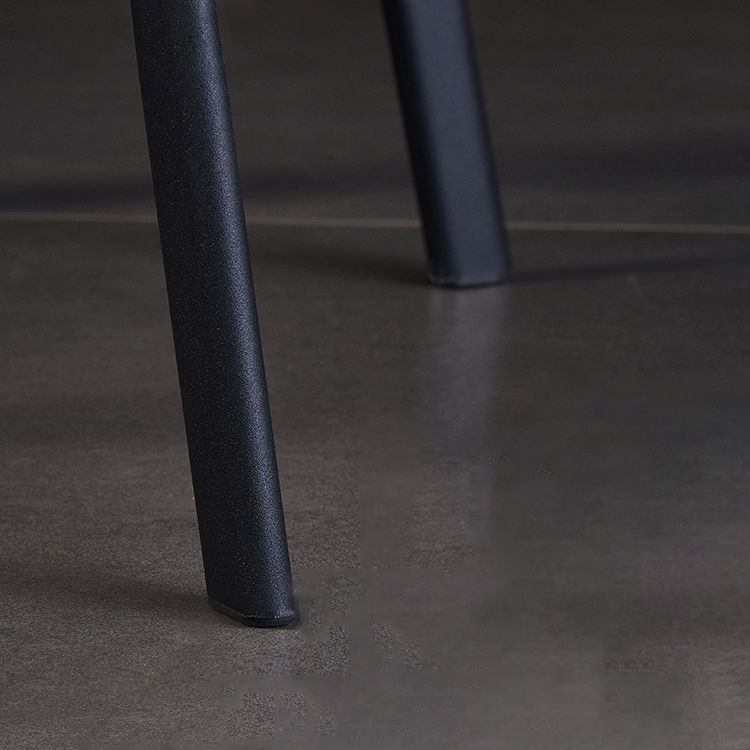 Chaises sans bras à dossier solide rembourrées par chaise latérale de salle à manger en cuir moderne