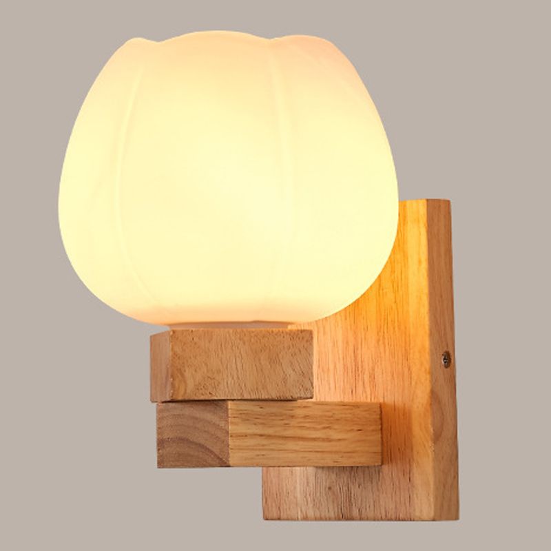 Modern Style Geometric Wall Light Sconces Wood 1 Light Wall Lighting Ideas