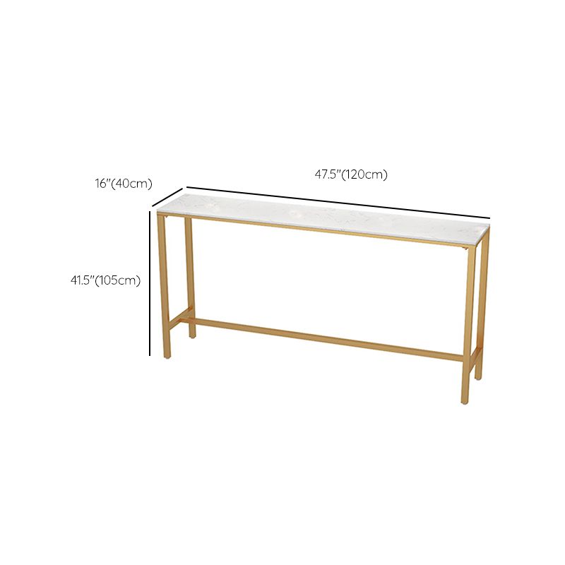 Faux Marble Bistro Bar Table Gold Frame Bar Table for Dining Room