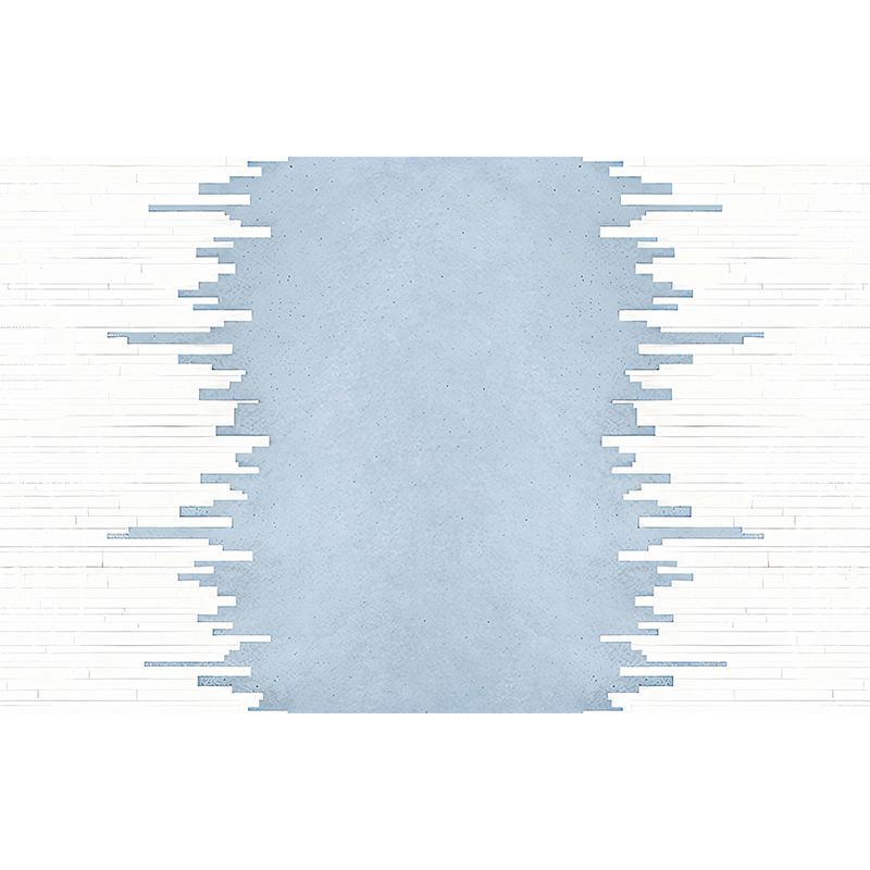 Extra Large Scandinavian Wall Mural Brick Guest Room Wall Covering in Blue and White, Made to Measure