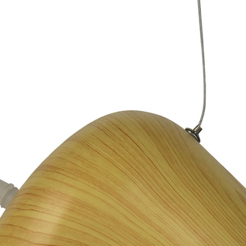 Lámpara colgante en forma de cúpula simple 1 Luz de comedor de comedor de comedor en madera oscura