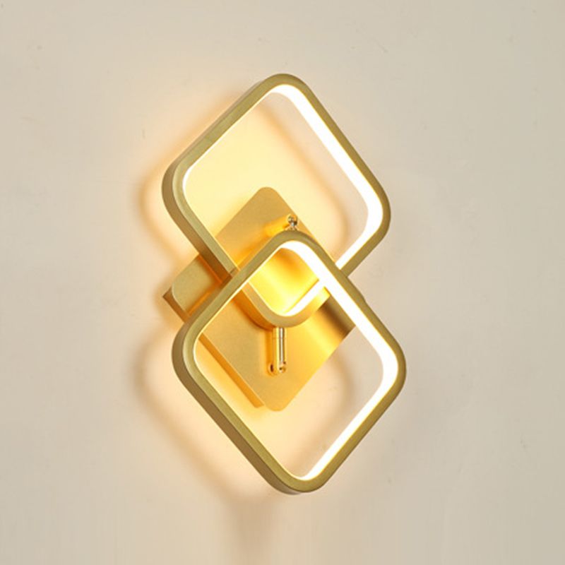 Modern Style Metal Wall Light Geometric Shape LED Wall Sconce for Bedroom