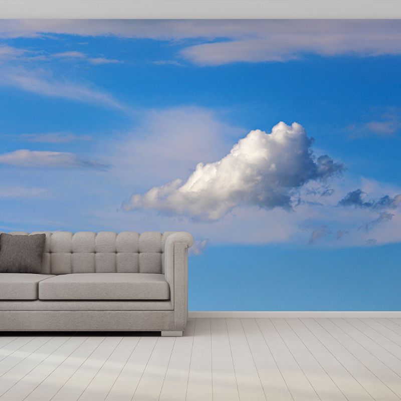 Heavily Clouded Wall Mural Modern Water Resistant Wall Art for House Interior