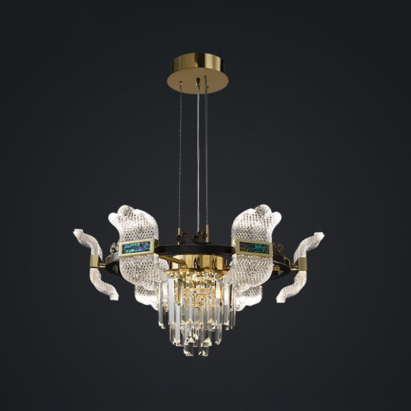 LED -Kronleuchterbeleuchtung moderner Kronleuchter -Anhänger Licht mit Glasschatten für Schlafzimmer