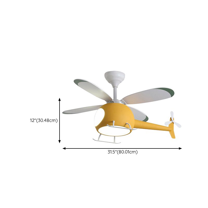 Nordic Ceiling Fan Light Fixture Creative LED Ceiling Lamp for Children's Bedroom
