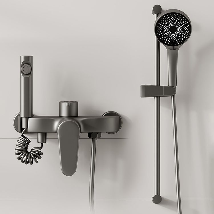 Modern Shower Set Brass Temperature Control Slide Bar Included Shower Trim