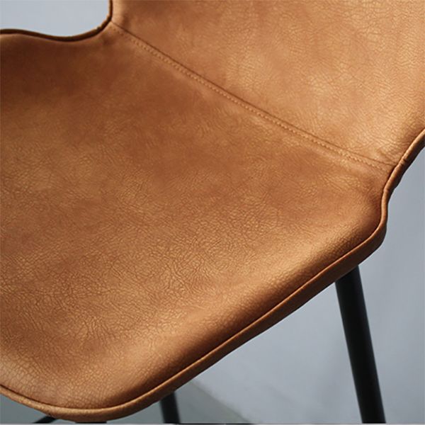 Bucket Footrest Counter Bar Stool Industrial PU Upholstery Low Back Indoor Counter Stool