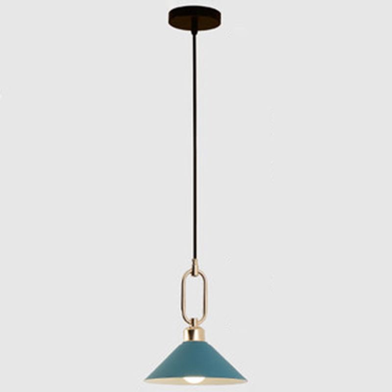 Modern Macarons Umbrella Shade Pendant Light Metal Pendant Lighting with Metal Ring