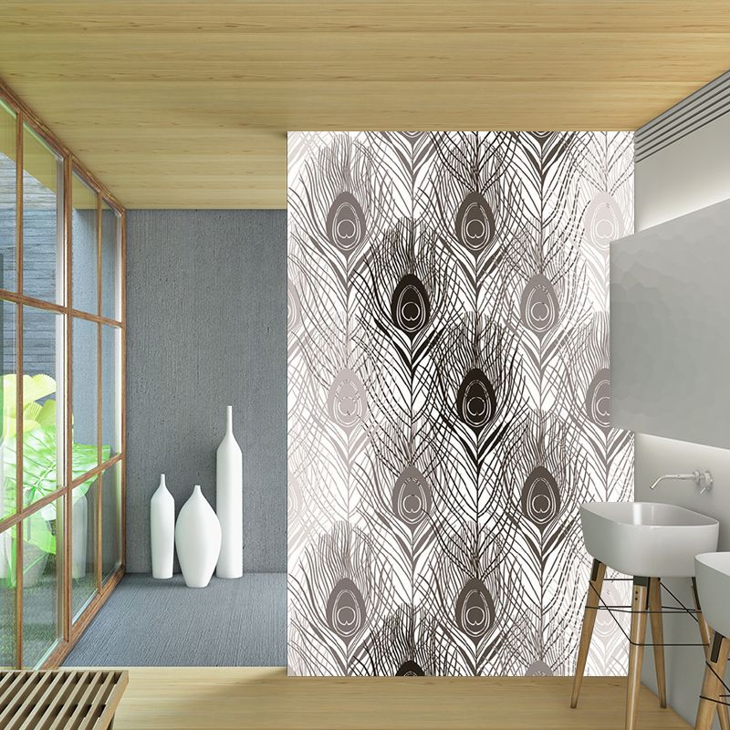 Decorative Peacock Feather Wall Murals Personalised Size Modern Wall Covering for Bedroom