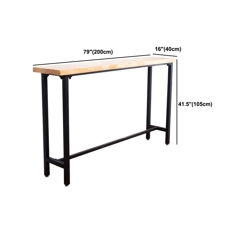 Solid Wood Bar Table Set Full Natural and Black 1/2/4 Pieces Pub Dining Set