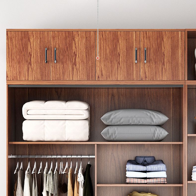 Contemporary Wardrobe Closet with Garment Rod Wooden Wardrobe Cabinet