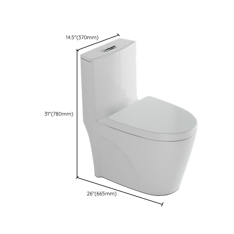 Traditional One Piece Toilet Floor Mounted White Toilet Bowl for Washroom
