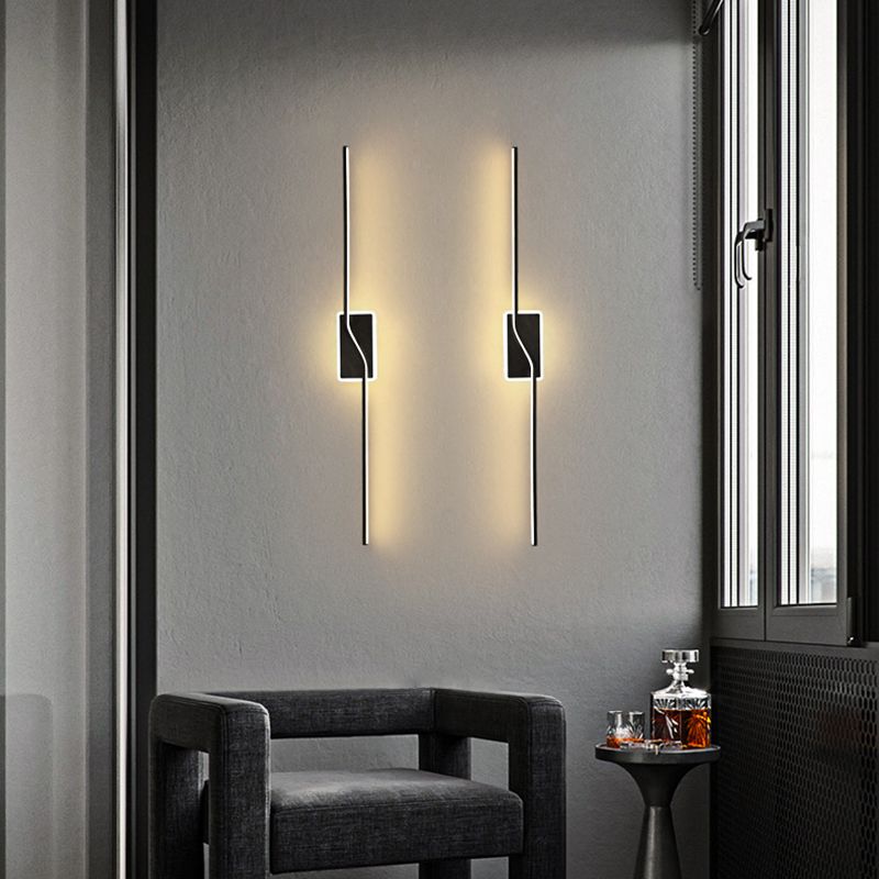 Modern Simple Metal Vanity Light Strip Shape Vanity Lamp with Silica Gel Shade for Bedroom