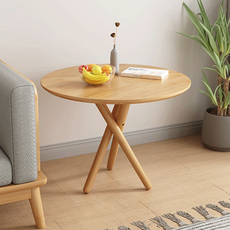 Side Table Solid Wood 3 Legs Round Nordic Living Room End Table