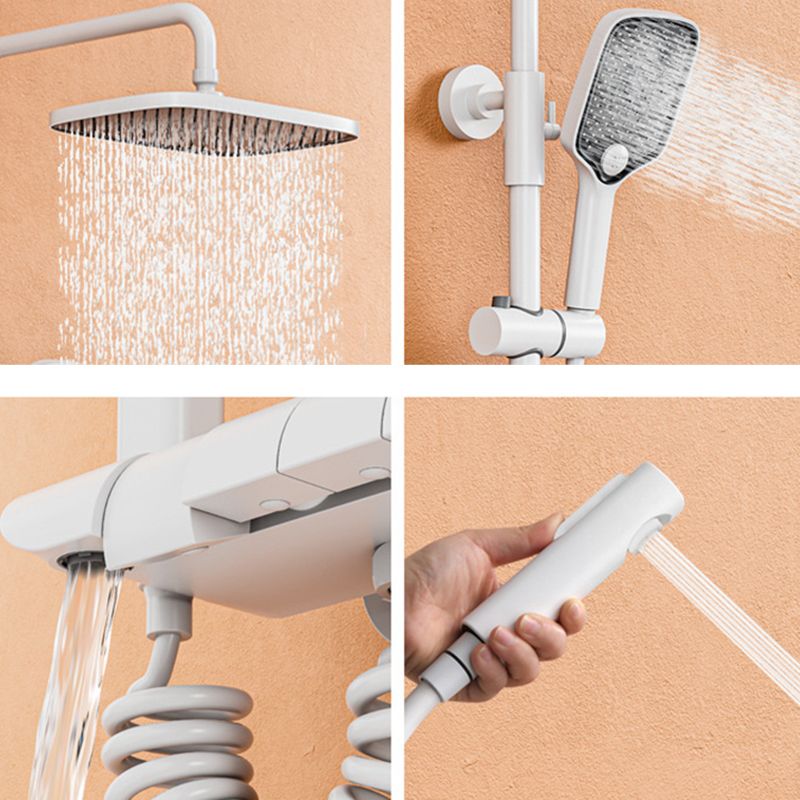 Wall Mounted Shower Arm Shower Faucet Metal Shower System with Slide Bar