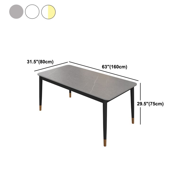 Glam Rectangle Dining Table Set 1/4/5/7 Pieces Dinette Set with Sintered Stone Top