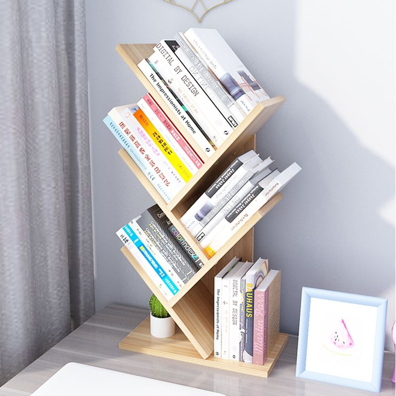 Contemporary Style Wood Bookcase Closed Back Bookshelf for Home Office