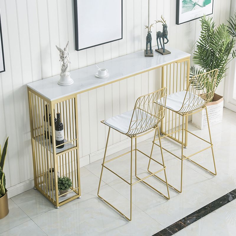 Glam Pub Height Dining Table Double Pedestal Counter Wine Table