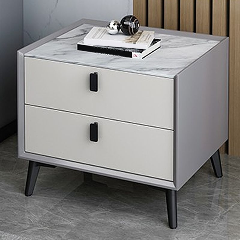 Wood Nightstand Or End Table 18.5" Tall Bed Nightstand with Drawers and Legs