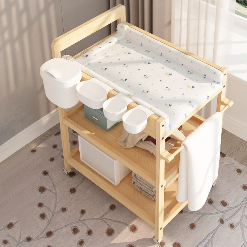 Pine Wooden Changing Table Modern Baby Changing Table with Storage