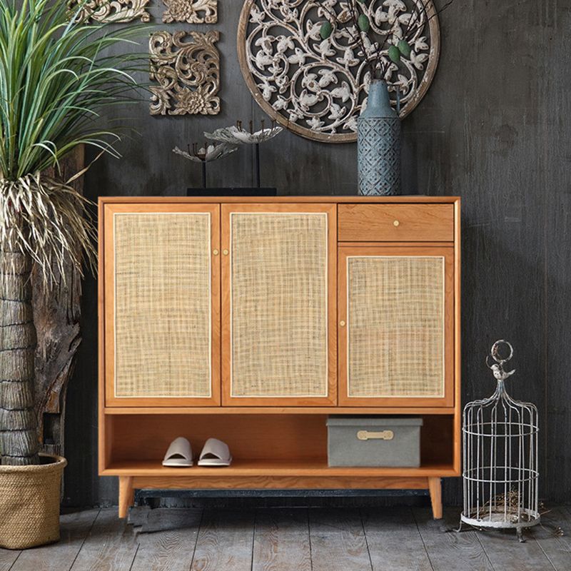 Contemporary Cabinet Pine Rectangle 1 - Drawer with Doors Knobs Accent Cabinet