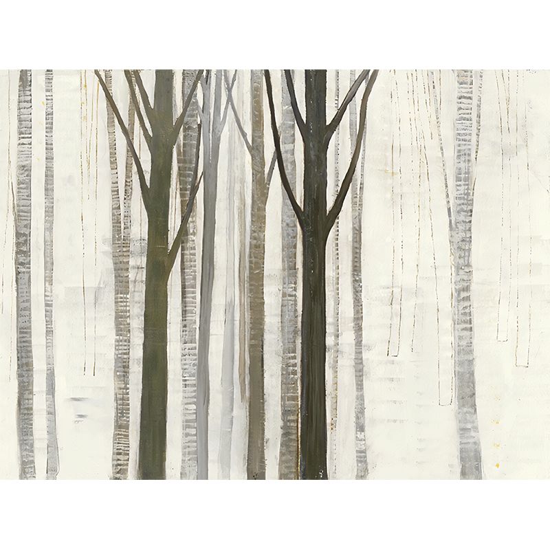 Giant Wall Mural Dark Green Tree Non-Woven Fabric Wall Covering for Decor, Custom-Made