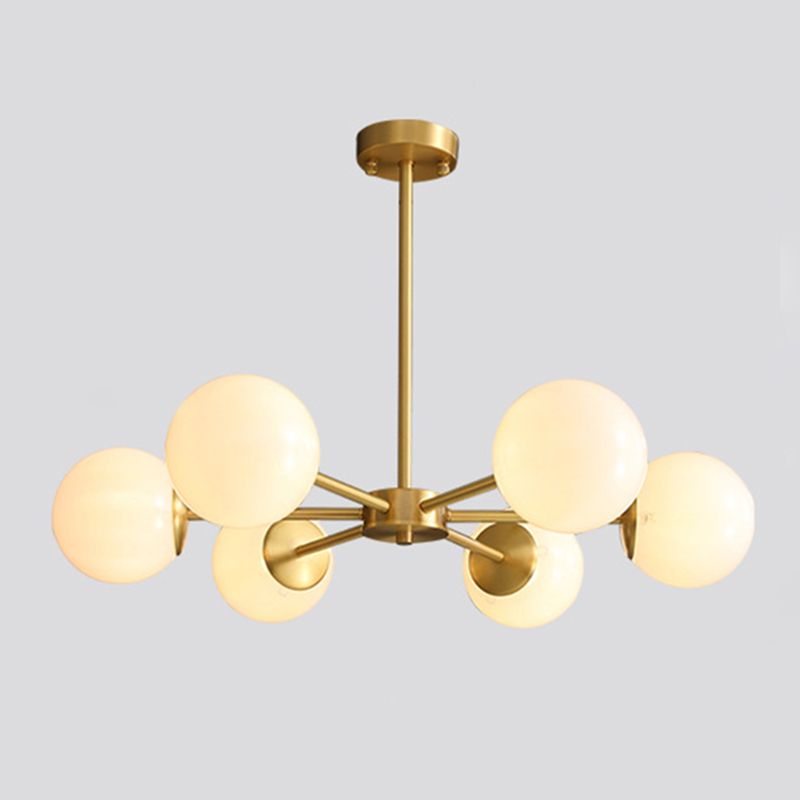 Lámpara de lámpara de lámpara de globo de vidrio accesorio de iluminación de araña minimalista en blanco